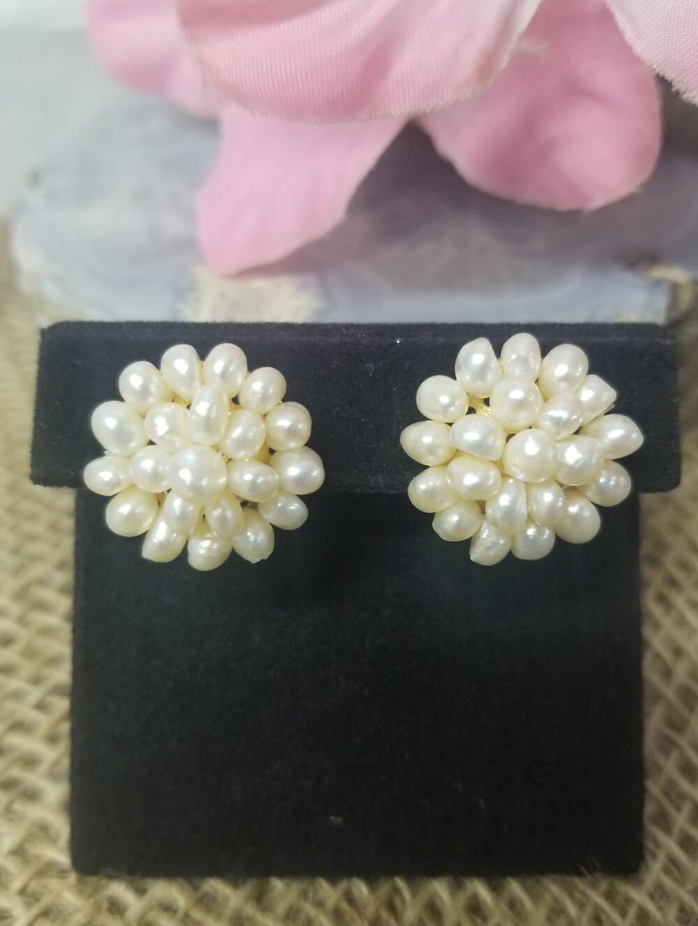 Pearl Cluster Earrings